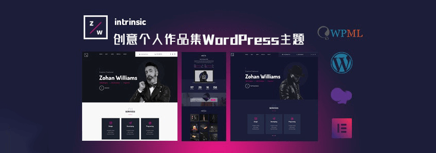 WordPress个人作品创意展示主题Intrinsic免费下载