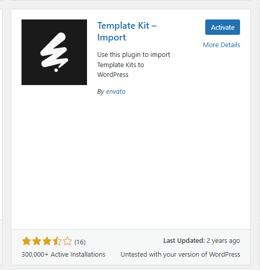 Template Kit &ndash; Import