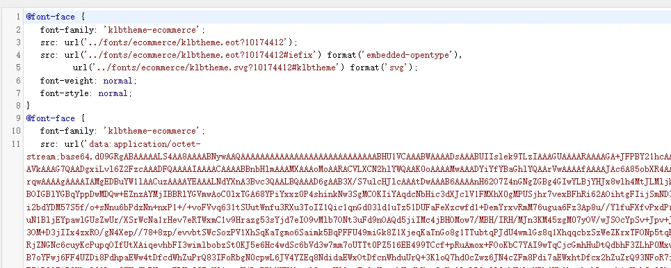  Base64 embedded font inside WordPress theme CSS